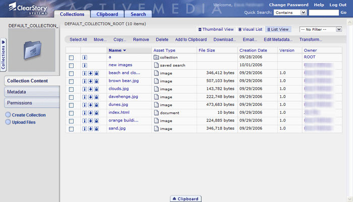 Export options