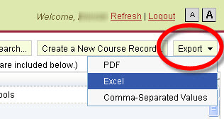 Export options