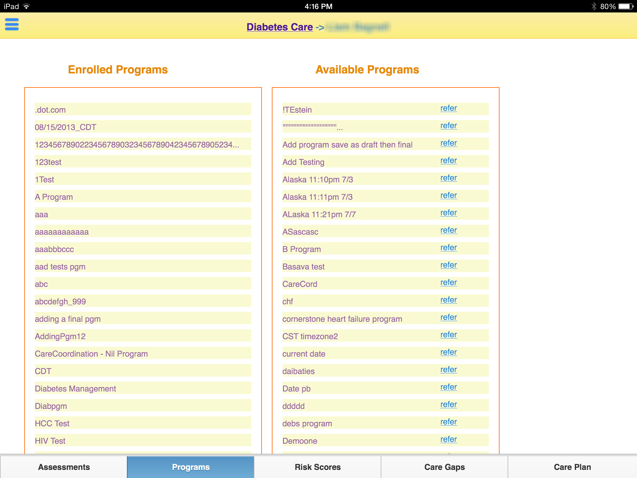 Patient Programs
